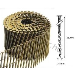 34/120 FS körtáras gépi szeg - csavart, lapos (1800 db)
