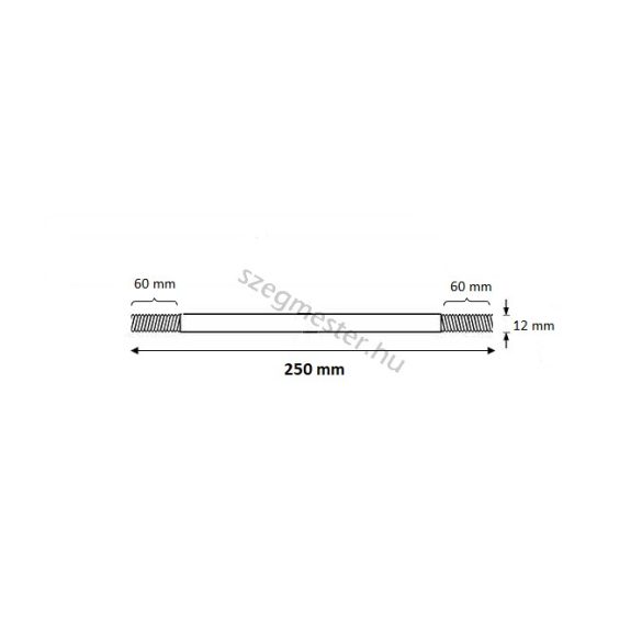 Fogópár csavar M12 x 250 mm (végig menetes)