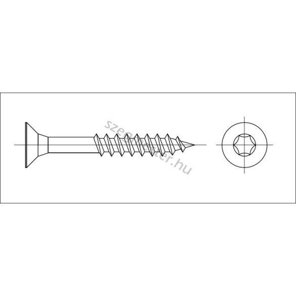 Forgácslap csavar 4,0x80mm (részmenetes) TX20