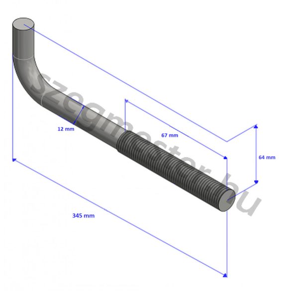 Talpszelemen csavar M12 x 400 mm