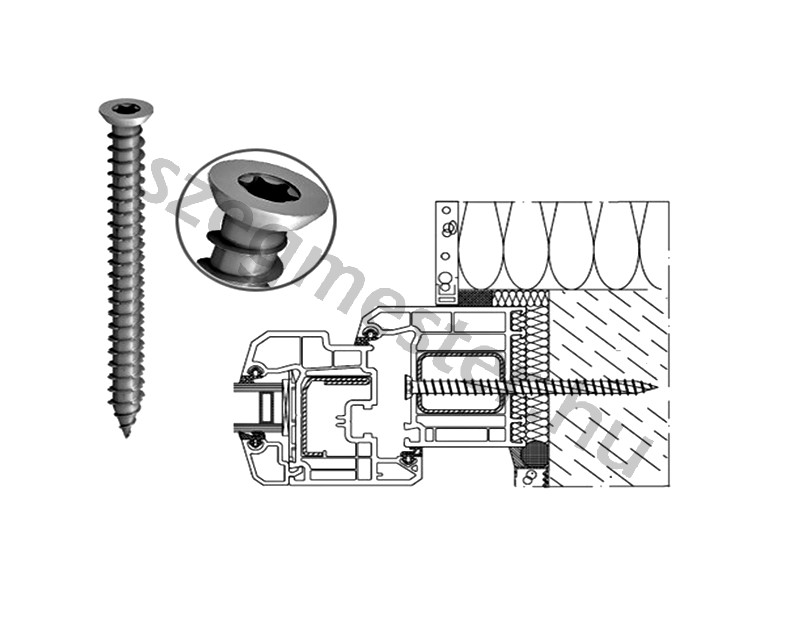 Tokr gz t csavar 7 5 x 202 mm horganyzott TX30 SZEGMESTER